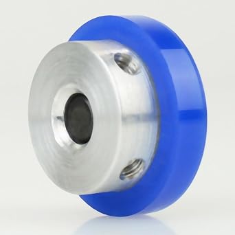 ML6 Precision Polyurethane Hubbed Drive Roller | 55-90 Durometer | OD1.000", Width0.1875", Bore Diam.0.250", 6x32 Set Screw2X 55 Durometer Blue