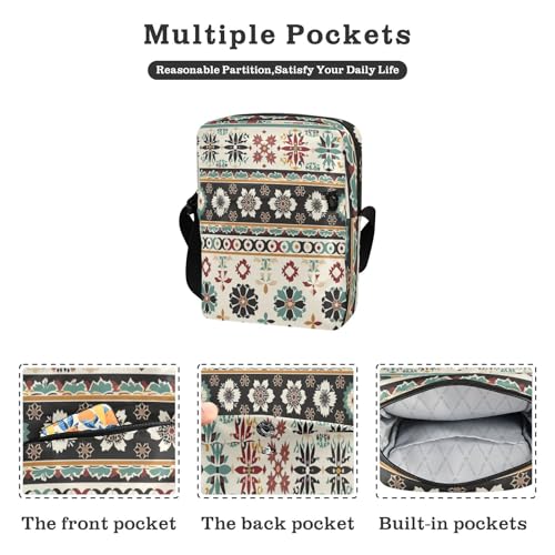 messenger bag crossbody Shoulder Bag For Woman Cross Body Purse Adjustable Strap for Travel Travel- Boho Coloful Stripe2