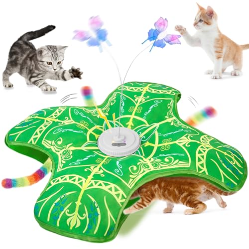 Qraxond Rechargeable Touch-Activated Fluttering Cat Toy