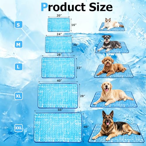 Dog Cooling Mat, Large Cooling Pad for Dogs Cats, Portable Self Cooling Dog Bed Cooling Blanket, 40" x 28" Washable Summer Pet Mat, Indoor Outdoor Green Pet Cooling Mat for Hot Summer by mcgskl - Used condition - Image 7