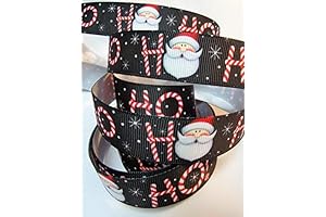 HO HO HO Grosgrain Ribbon - Santa Print Holiday Crafts and Hair...