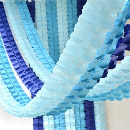 nuoshen 6pcs Party Decoration Kit,Hanging Garland Reusable Streamers Garland Four-Leaf Party Wedding Decorations (10 Feet/3M Long Each) (Blue)