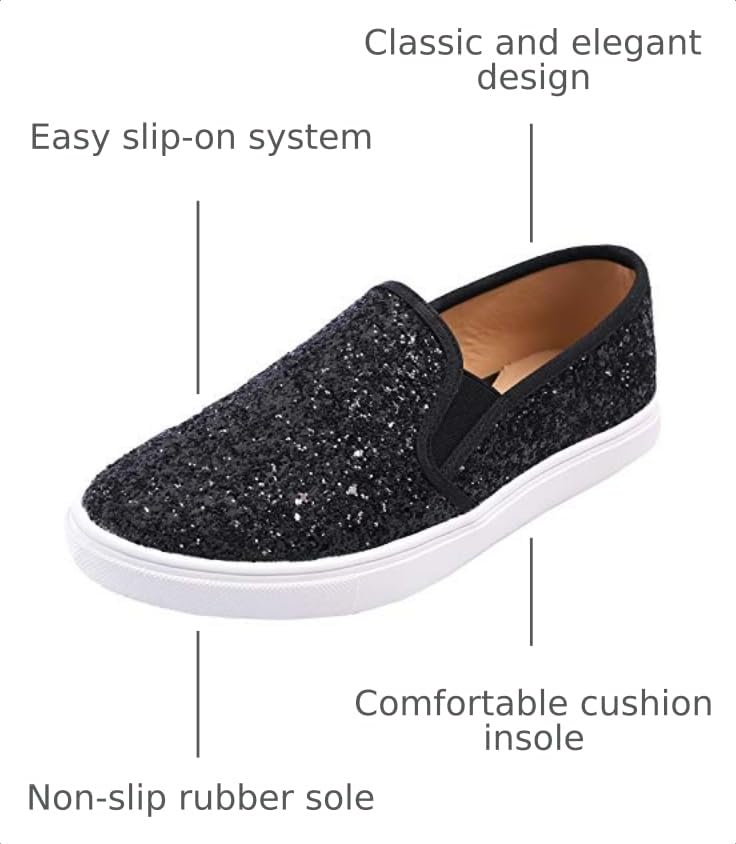 Image of FEVERSOLE Women's Fashion Slip-On Sneaker Casual Flat Loafers