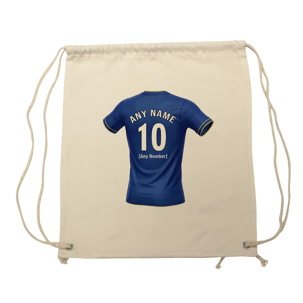 UNIGIFT Personalised Gift - Birmingham Fan Drawstring Gym Bag (Royal Blue Football Jersey Design) Custom Name - Small Heath B9 Club