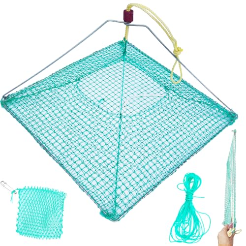 Drasry Fishing Crab Trap Bait Lobster Crawfish Shrimp Sea Conch Portable Folded Traps Net Magic Collapsible Accessories for Blue Crabs Rock Crabs Freshwater Saltwater 4PCS