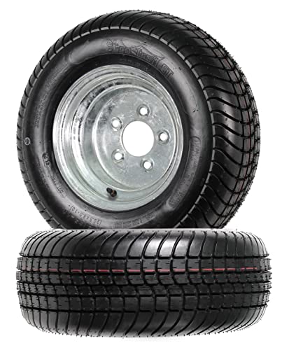 eCustomrim 2-Pack Trailer Tire Rim 20.5X8-10 205/65-10 20.5X8.0-10 5 Lug Load Range E Galvanized Wheel - 2 Year Warranty w/Free Roadside