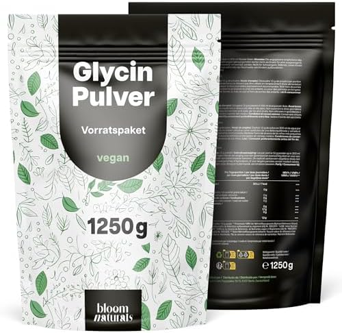 Glycin Pulver – 1,25 kg (1250g) reine Aminosäure | 100% reine süße Amino Glycine – vegan, produziert in Deutschland, laborgeprüft