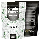 Glycin Pulver 1250g (1,25KG) - 100% reine Aminosäure - süße Amino Glycine, vegan und produziert in Deutschland - Verpackung kann variieren