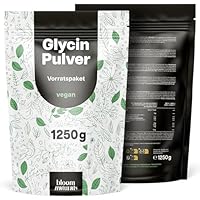 Glycin Pulver 1250g (1,25KG) - 100% reine Aminosäure - süße Amino Glycine, vegan und produziert in Deutschland - Verpackung kann variieren