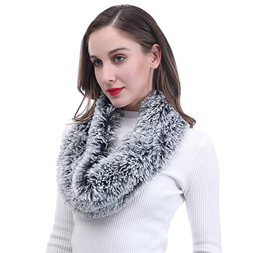 Lina & Lily Super Soft Fluffy Faux Fur Snood Scarf Neck Warmer