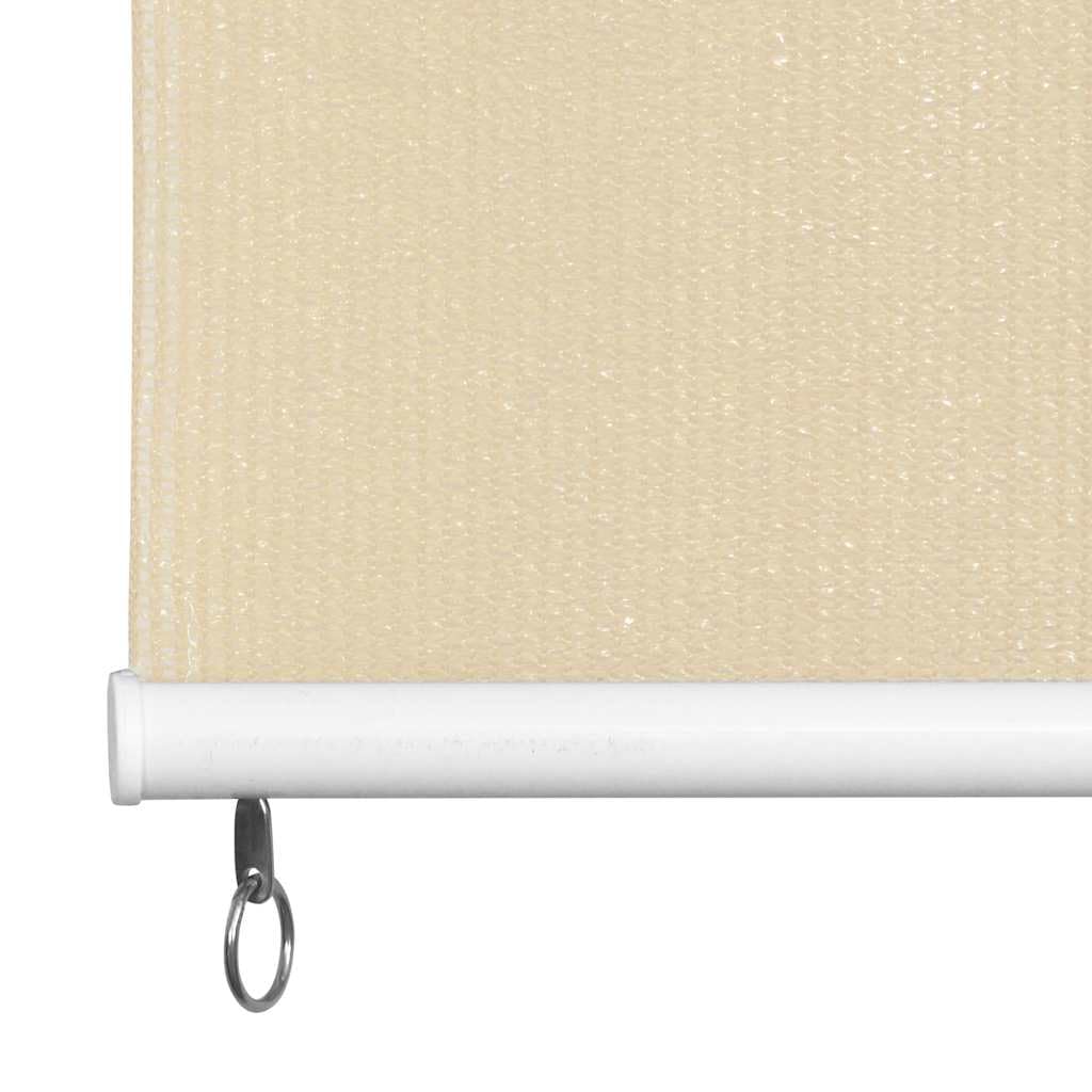 Estor exterior 180 x 230 cm blanco crema de polietileno de alta densidad para protección solar para balcón, terraza, porche, con accesorios de montaje