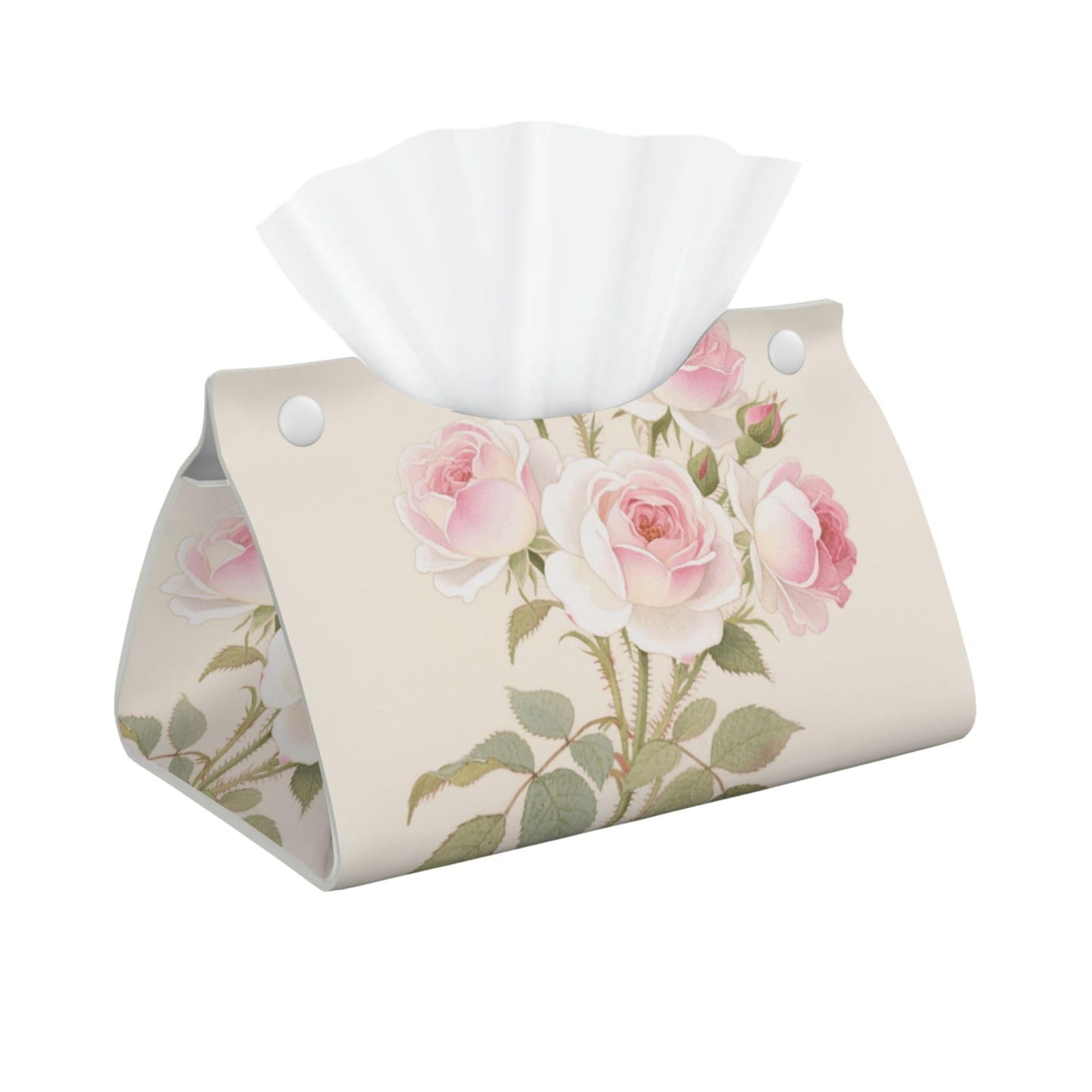 Pu Leather Tissue Box Cover, Flower Rectangle Tissue Case Covers Decorative Tissue Box Holder Waterproof Tissue Holder Organizer for Bathroom Home Office