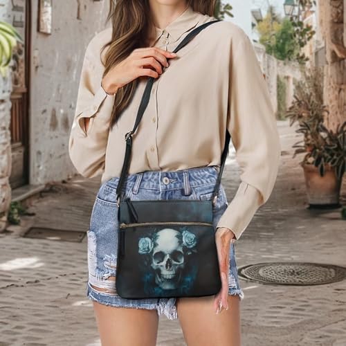 Image of Leather Purses for Women, Leather Hobo Bags for Women Travel Sling Purse Triple Zippered Pockets Shoulder Bag