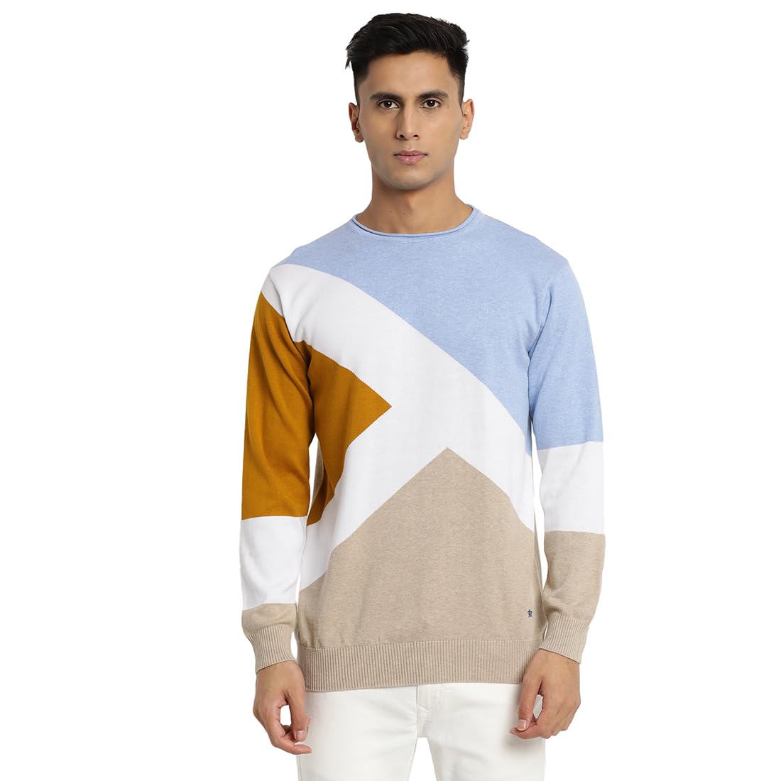 Men Multi Color Knitted Solid Round Neck Pullover||Multi Color Sweater-image-40