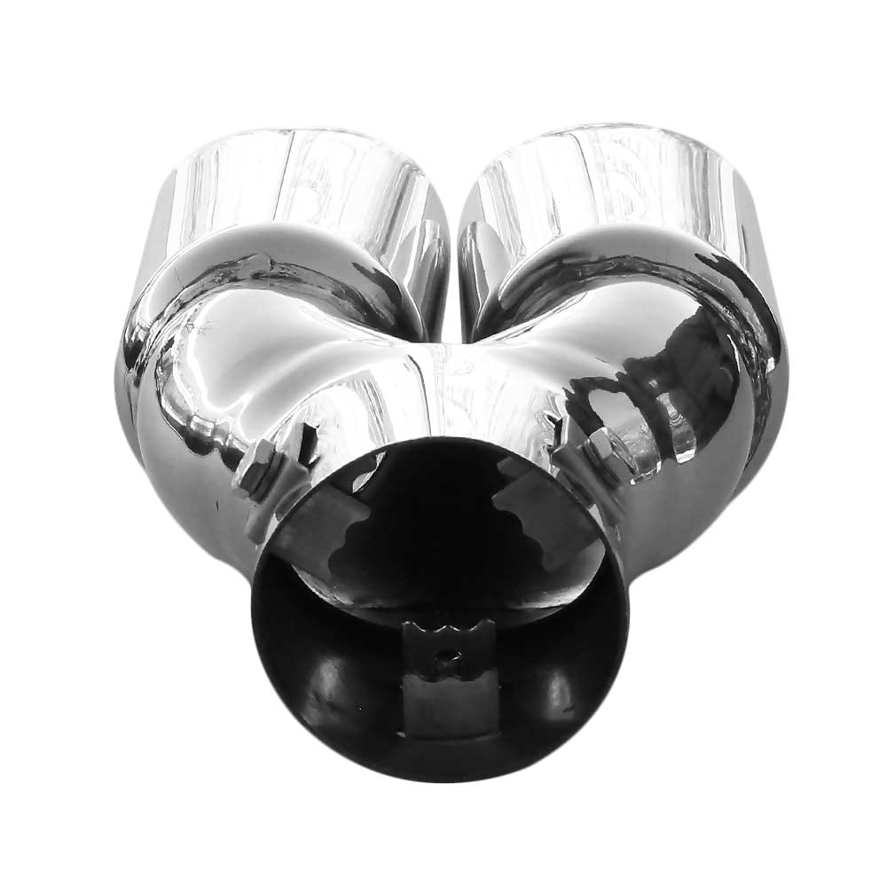 Terminale Scarico Doppio Universale Cromato In Acciaio Inox T-304 – Sport Sound Per Auto