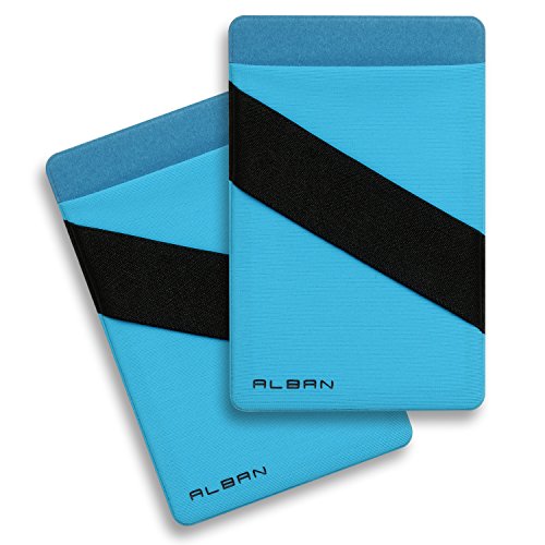 Alban 2 Pack Stick on Cell Phone Credit Card Holder RFID Blocking