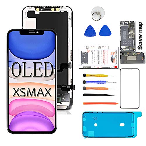 Buy 1 get 1 for iPhone Xs Max OLED Screen Replacement [Not LCD] Display (6.5") Digitizer Touchscreen Assembly,+ Full Repair Tools, Screen Protector(Model A1921, A2101, A2102, A2103, A2104)