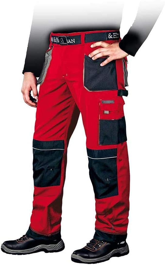 Leber&Hollman LH-FMN-T_CBS54 Formen Protective Trousers, Red-Black-Grey, 54 Size