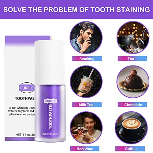 Purple Toothpaste For Teeth Whitening, Purple Whitening Toothpaste Extra Whitening, Purple Tooth Whitening Gel Stain Removal Toothpaste For Sensitivity Relief And Enamel Repair #TOP6