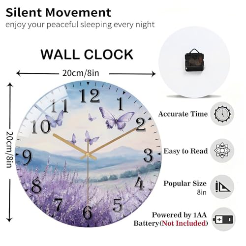 Reloj de pared acrílico silencioso de 8 pulgadas Lancholy miniatura 3