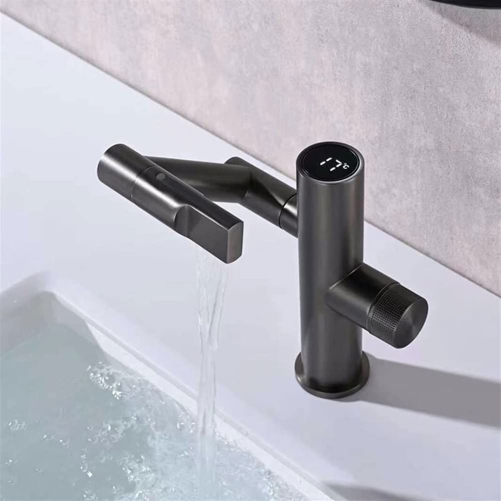 Robinet de salle de bain rotatif 360 avec pistolet eau chaude et froide