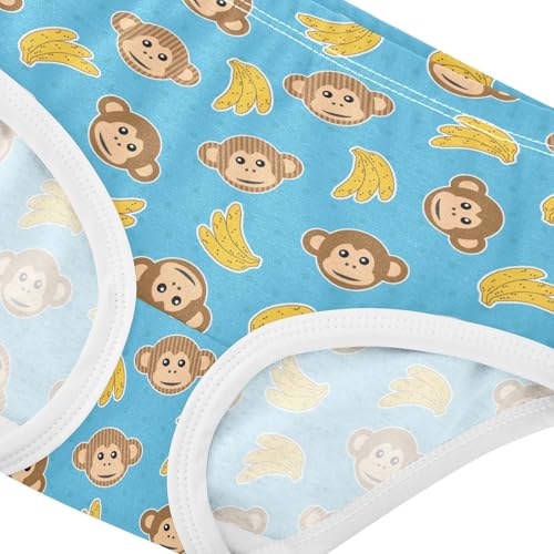Little Girls' Soft Cotton Underwear Kids Breathable Comfort Monkey Banana Panties Briefs Toddler4