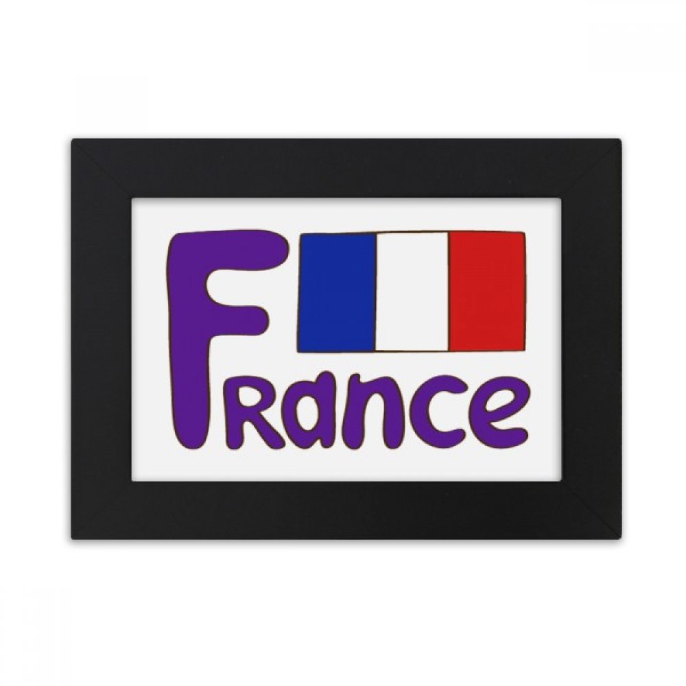 Cadre photo noir motif drapeau de la France bureau 10x15 cm