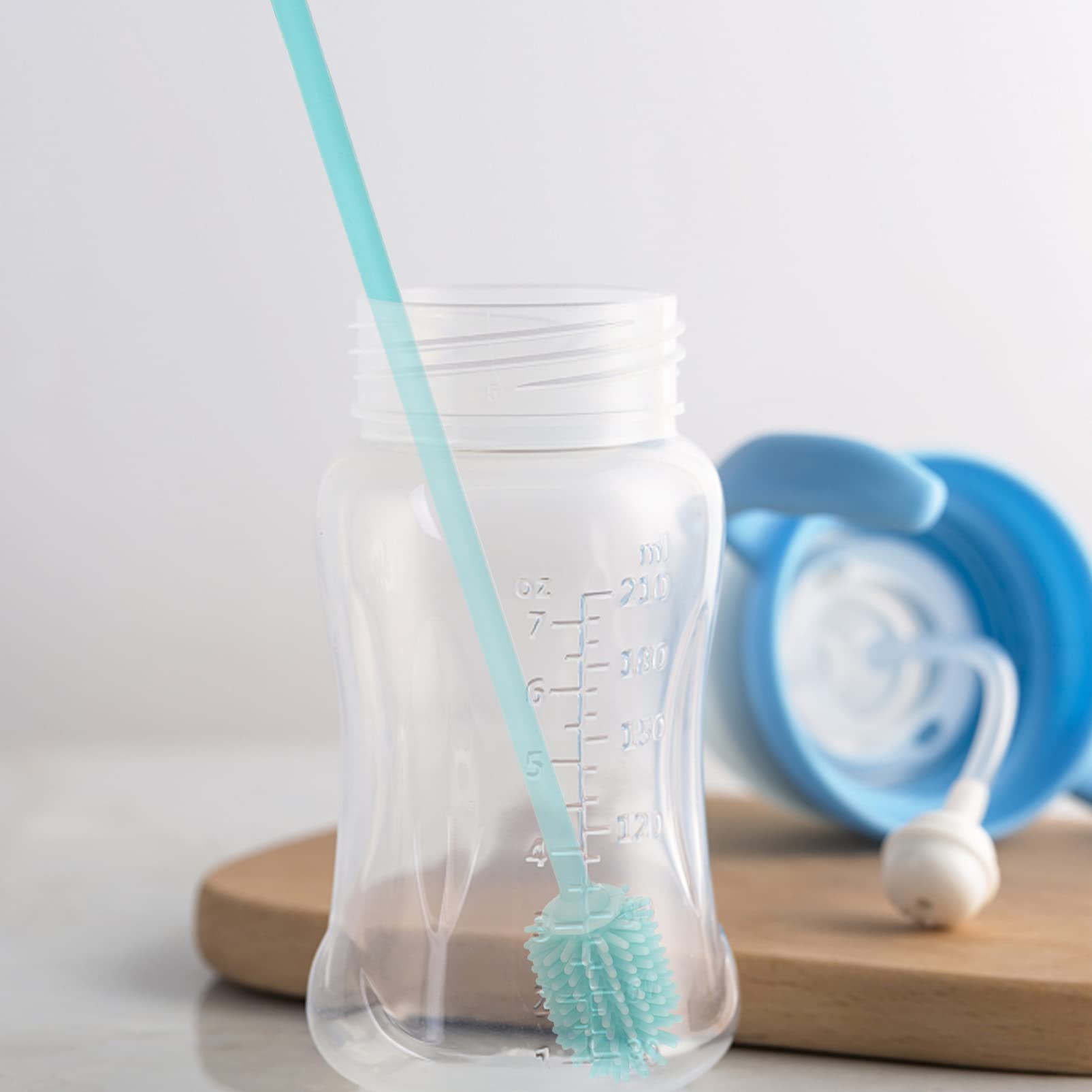 Zerodeko 3piezas Cepillo De Silicona para Limpiar Botellas y Biberones Mango Resistente y Duradero para Uso Cocinas