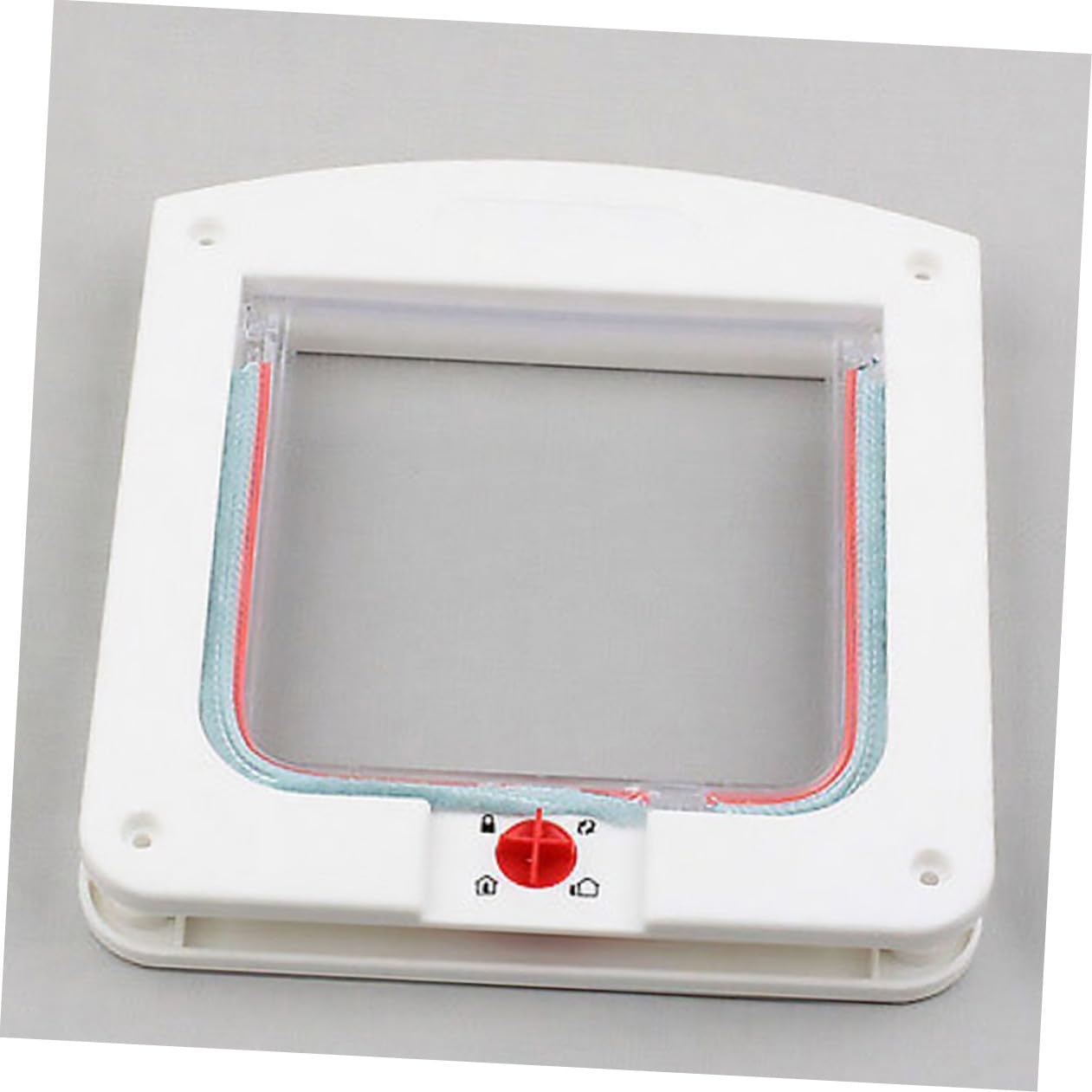 Lot de 2 Chatières Petites pour Chat en Plastique Blanc et Marron Porte pour Animaux de Compagnie Système D’Ouverture et Fermeture Manuelle Adaptée à la Liberté D’Accès