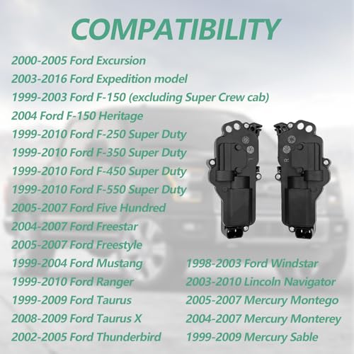 Image of Power Door Lock Actuator Left and Right Side Replacement Compatible with Ford F150 F250 F350 F450 Excursion Expedition Mustang & More, Door Lock Actuator Replaces# 6L3Z25218A43AA, 6L3Z25218A42AA
