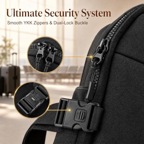 Image of Simptech Crossbody Sling Bag - RFID Blocking Anti-Theft Chest Pack - 500D Nylon Fanny Pack, Hidden Pocket & Cut-Resistant Strap for Running, Travel & Everyday Workout