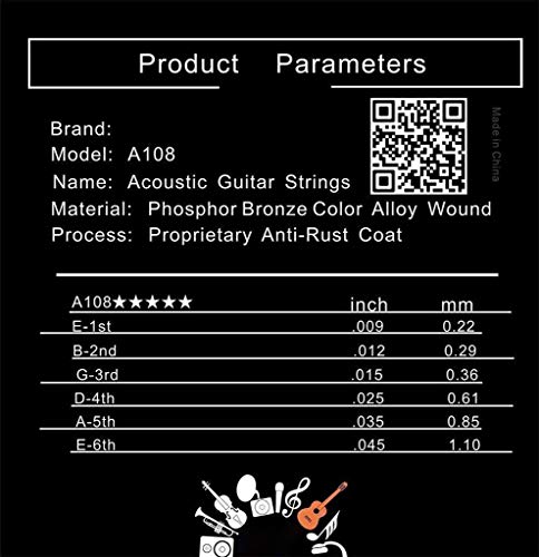 suoryisrty A108 Cordes Guitare Acoustique Bronze Phosphor Alliage Couleur 1er-6ème (.009-.045) - Les Beatles, Paul McCartney, John Lennon, RIngo Starr, George Harrison suoryisrty A108 Cordes Guitare Acoustique Bronze Phosphor Alliage Couleur 1er-6ème (.009-.045) – Image 5