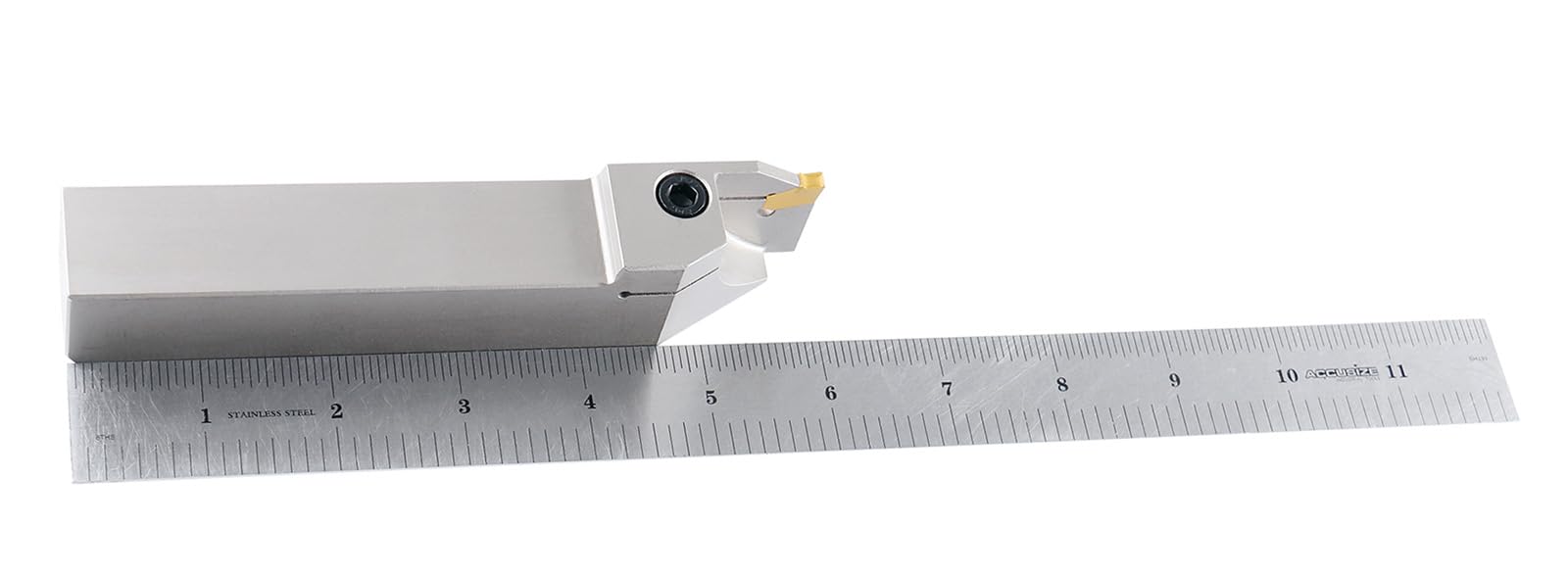 Accusize Industrial Tools 1'' Shank Heavy Duty Indexable Grooving/Cut-Off Holder, Nickel Plated, with a Gtn-4 Tin Coated Carbide Insert, 2415-5036 — Amazon image 9