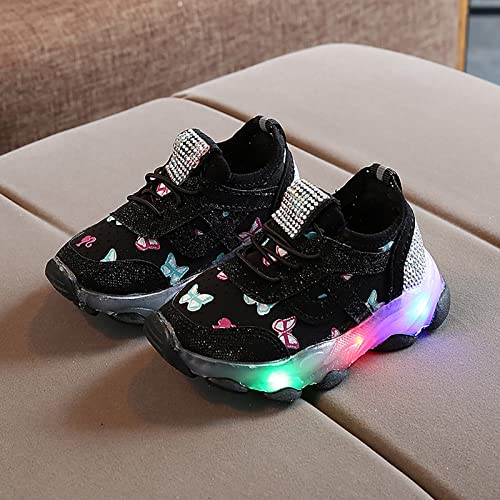 Toddler Boys Shoes Children's Sneakers Butterfly Print LED Light Shoes Daddy Shoes Lacing Breathable Soft Soles4