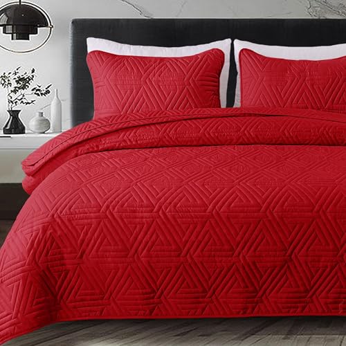 Whale Flotilla Réversible Couvre-lit 220 x 240 cm, avec 2 Taies d'oreiller en Microfibre, Dessus de Lit Doux et Léger, Matelassage Ultrasonique à Motif...