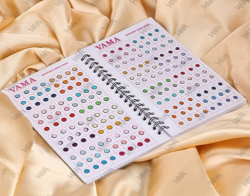 VAMA Fashions Black Border Outline Sketch Red Maroon Multicolour Kumkum Bindis Sticker Bindiya Spiral Bride Groom Dulhan Bindi Book for Women (Black Border Small Bindi Booklet) - Image 2