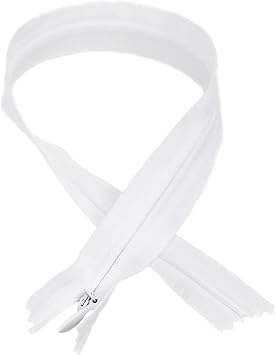 Trimz Zip-10pc أبيض غير مرئي بحجم 60 سم