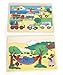 BRUBAKER Set di 2 Puzzle per bambini in legno – Avente come oggetto orsi in fattoria e mezzi di trasporto