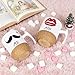 Imagen de Love-KANKEI Tazas de Mr y Mrs de Cerámica con Fondo de Corcho