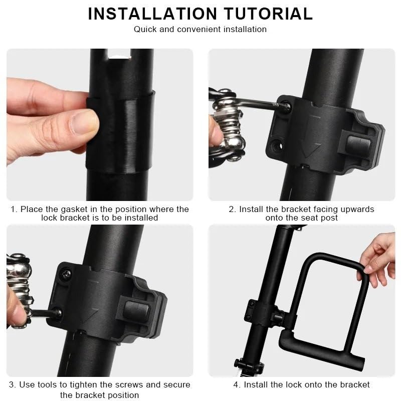 Cadenas double verrouillage U-lock robuste avec ses 2 clés incluses - 5