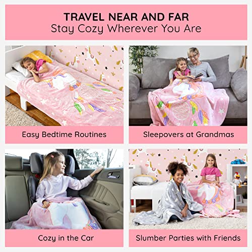 Glow In The Dark Unicorn Blanket For Girls - Unicorns Gifts For Girls - Soft Plush Pink Unicorn Throw Blanket - Gifts For Girls - Unicorn Gifts - 50" X 60" - Pink #TOP3