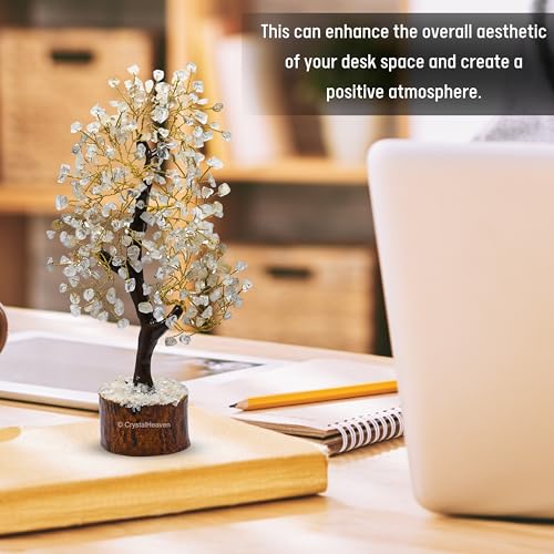 Image of Certified Gold Rutilated Quartz Crystal Tree for Good Luck - Healing Crystals Money Tree for Wealth, Positive Energy at Home Office - Decorative Spiritual Gifts for Vastu, House Warming