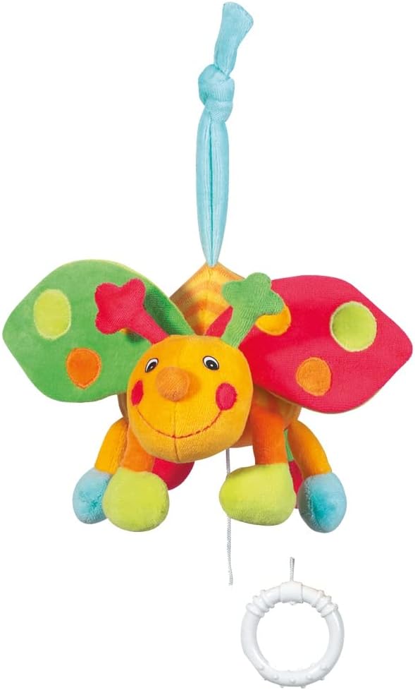 Brevi Fehn Baby Toys for Girls and Boys 0 Month+ | Baby Stroller Toys | Baby Musical Toys | Visual and Tactile Acuity Toys | Cartoon Animal Soft Toys | Machine Washable @ 30°C(Soft Carillon-Beatle)