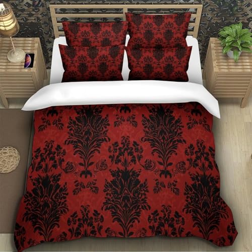 Housse de couette baroque anti-plis en microfibre pour un lit single impeccable