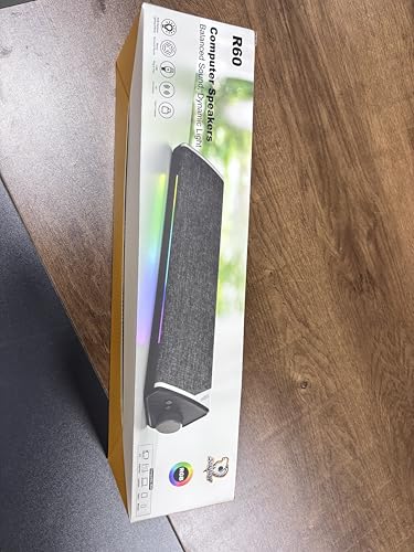 SOULION R60 White PC Speakers Bluetooth 5.3 Soundbar for Desktop Computer, Laptop, Gaming, Monitor, with 5 LED Lighting Effects, USB Powered with USB-A to C Adapter, with 3.5mm Aux Jack - Image 8