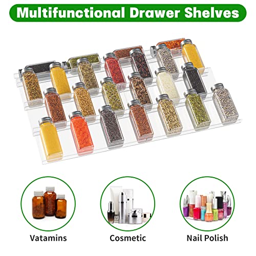 Withosent Gewürzregal Schublade, von 30 bis 60cm Ausziehbar Gewürzeinsatz Schublade aus Acryl, Gewürzschublade… - Image 7