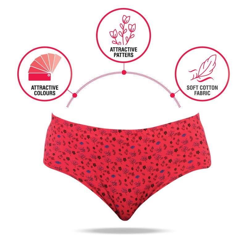 Image of VIP Feelings Passion Women's Inner Elastic Cotton Hipster Panty Printed- Assorted Colours