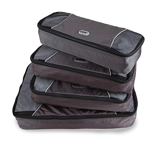 GOX Upgraded 4 piece Packing Cubes Travel Luggage Organizers 1 Large 2 Medium 1 Slim (Grey)
