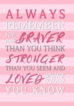 Always Remember You Are Braver Than You Think, Stronger Than You Seem and Loved More Than You Know: Monthly/Weekly Planner with Inspirational Quotes