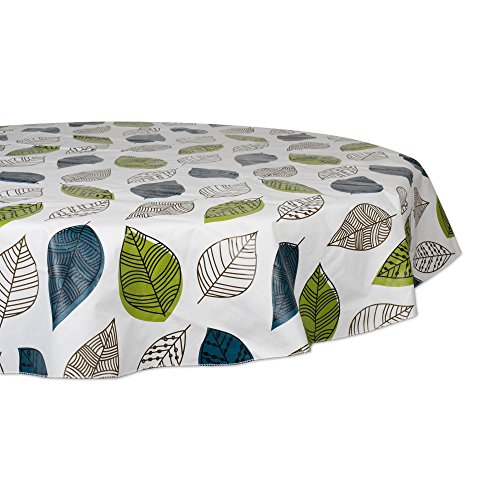 DII J & M Home Fashions Leaves 70' Round Vinyl Tablecloth, 70"